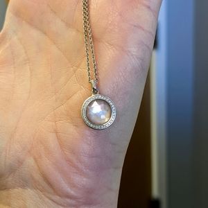Ippolita Lollipop pendant necklace, pink mother of pearl with diamonds.